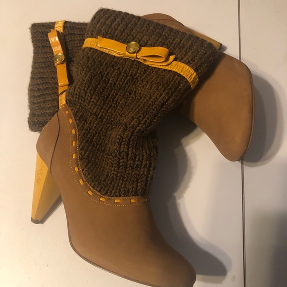 Woman’s Chunky fall unique Y2k wedge sweater sock style fleece pumps - Picture 2 of 10